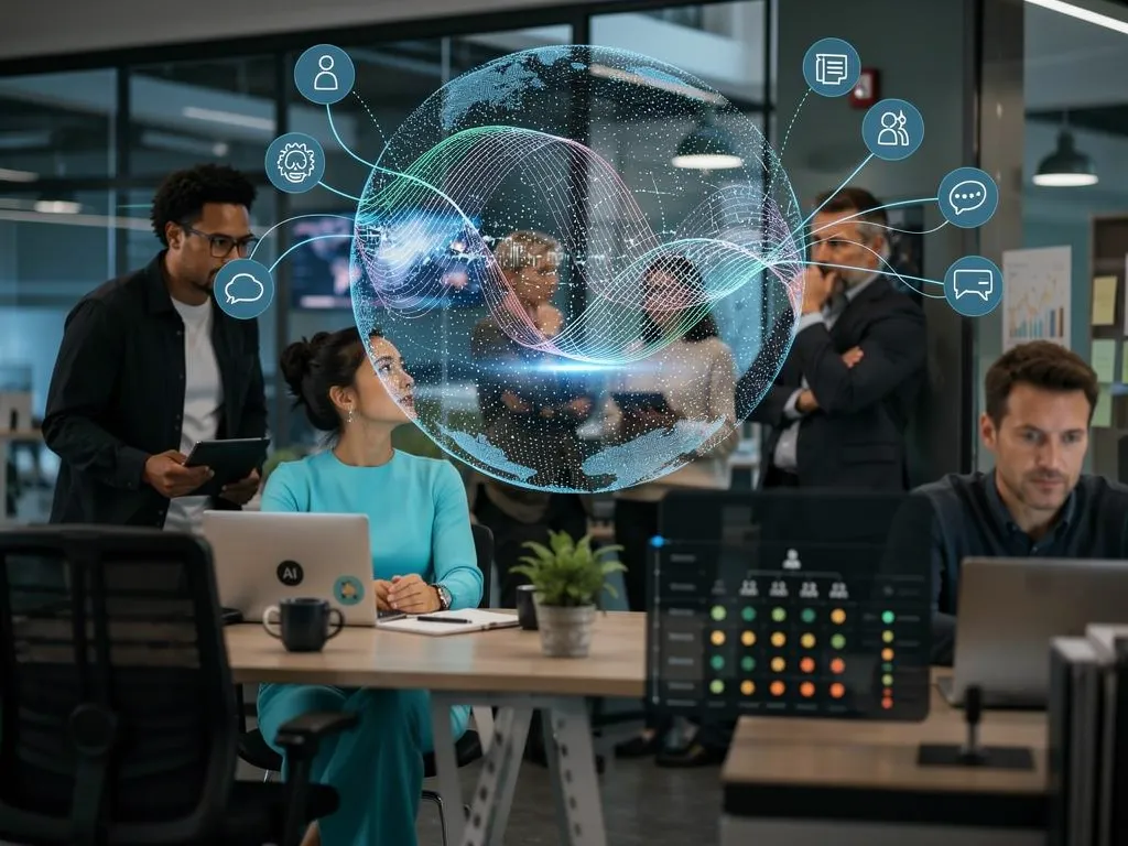AI dashboard surfacing employee sentiment trends for leadership review